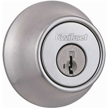 Kwikset 660 Series Satin Chrome Single Cylinder Deadbolt Featuring SmartKey Security 660 26D SMT RCAL RCS